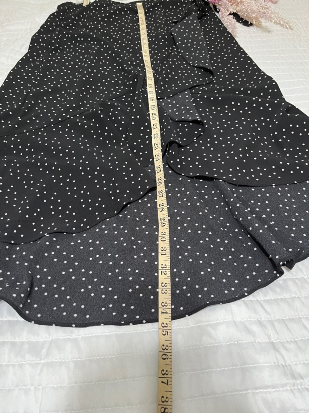 🌺Max Studio Black Polka Dot A-Line Midi Skirt - Picture 9 of 10